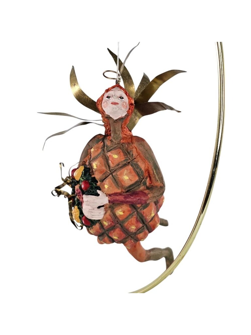 Vintage Department 56 Patience Brewster Tutti Frutti Pineapple Fairy Ornament 7"